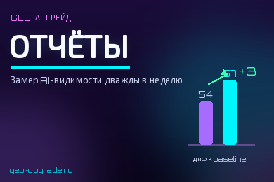 Автоматизация замера AI-видимости: Бот "Отчёты" GEO-Апгрейд - сводки дважды в неделю