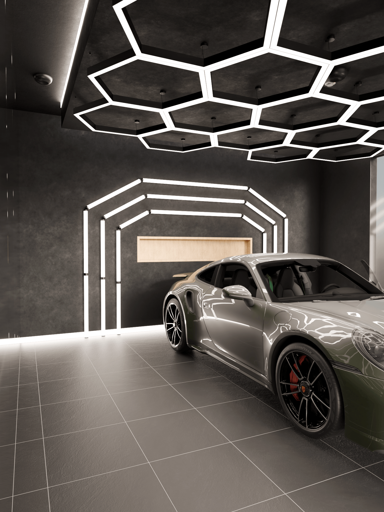 Визуализация светильников для автосалона