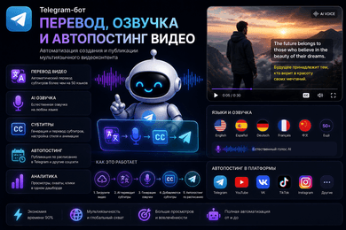 Бот для перевода, озвучки и автопостинга видео