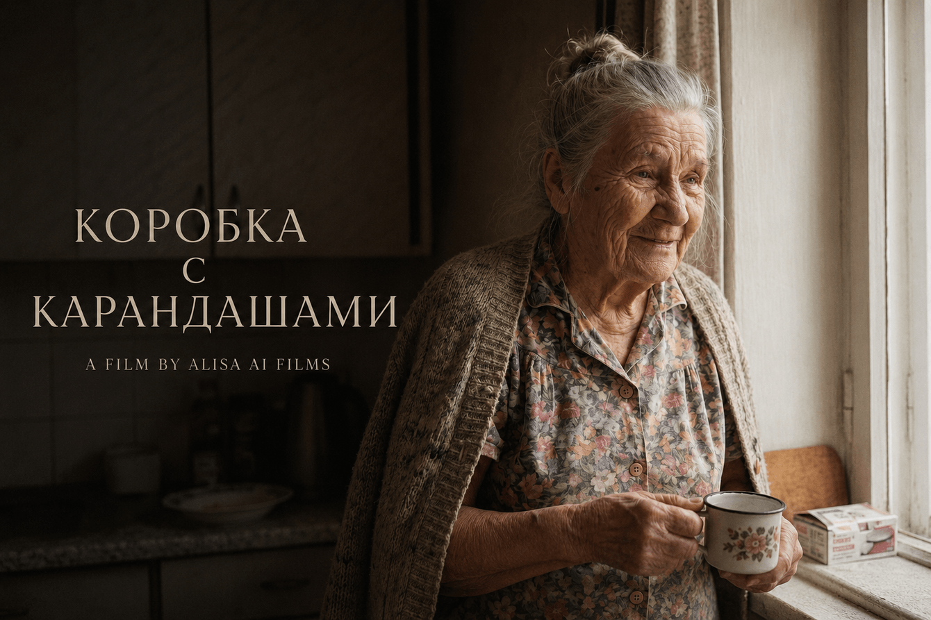 Коробка с карандашами» — социальный AI-фильм о семье и памяти