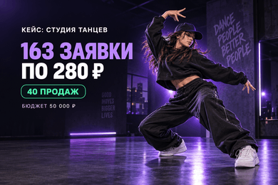 Как привлекли 163 заявки по 280 ₽ для студии танцев в Екатеринбурге и получили около 40 продаж