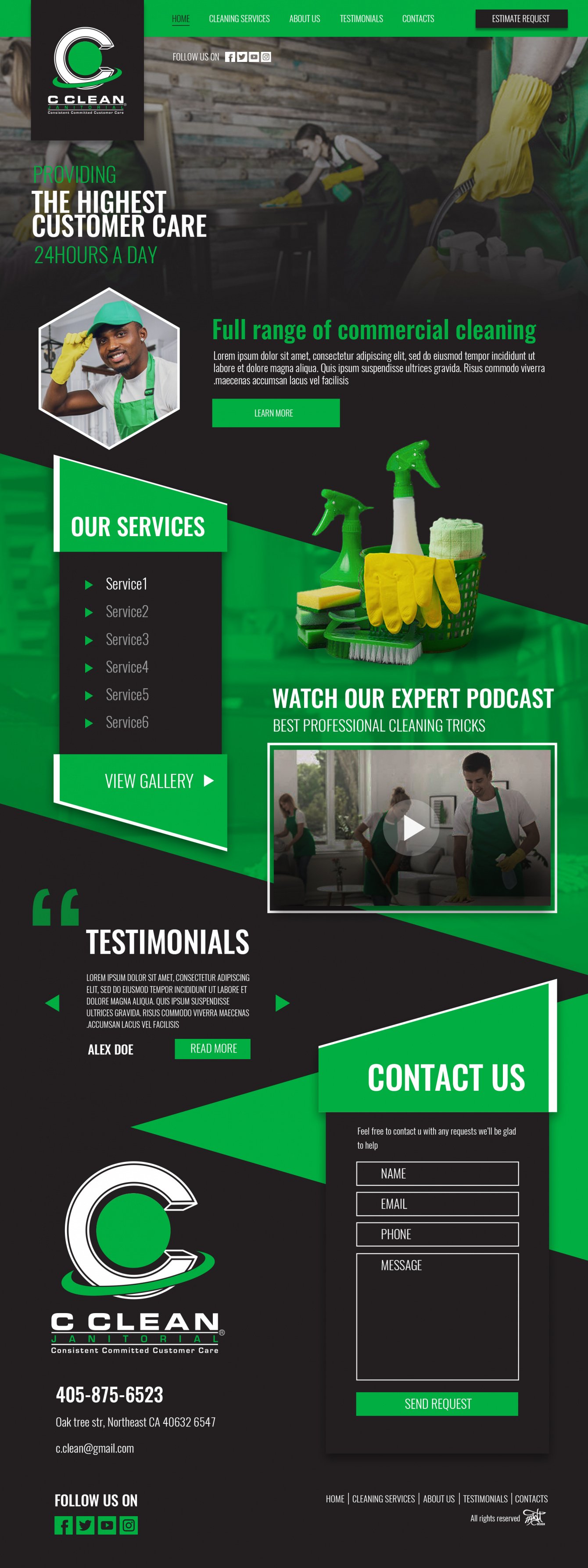 Дизайн лендинга клининговой компании для вовлечения  пользователей в изучение нового