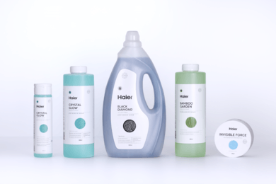 Дизайн этикеток для линейки гелей и кондиционеров для белья Haier