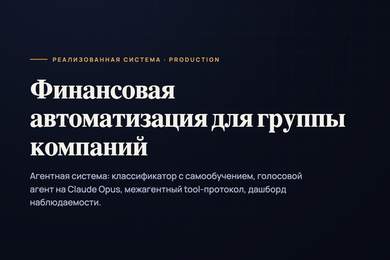 Финансовая автоматизация для группы компаний (B2B)
