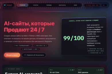 Smart Сайт на Astro FastAPI: Мгновенная загрузка + RAG-интеллект