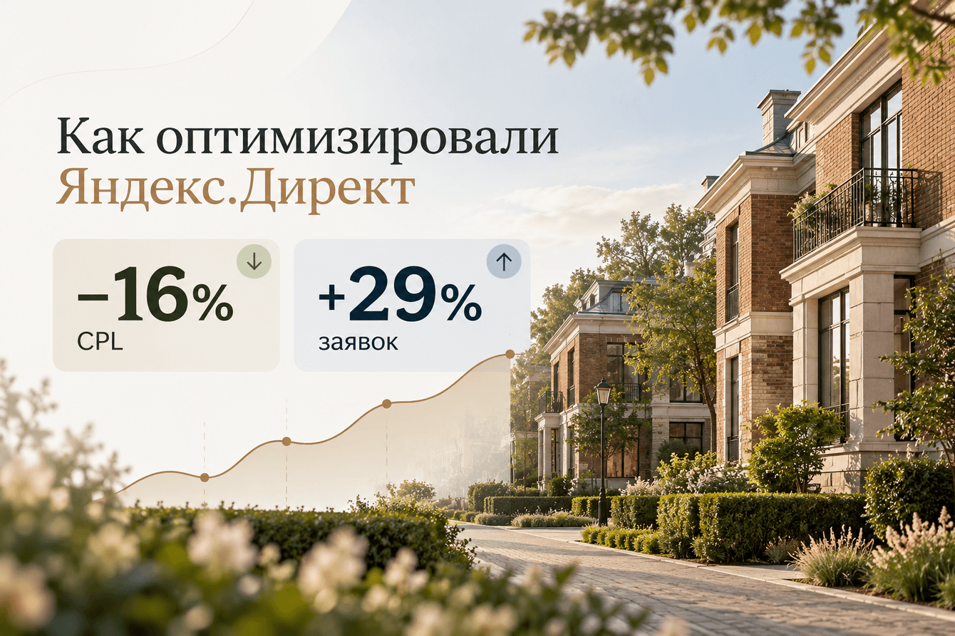 Как снизили стоимость лида на 16% и увеличили количество заявок на 29% для жилого комплекса