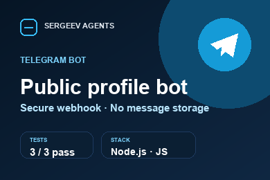 Telegram-бот-визитка с защищённым webhook и каталогом ссылок