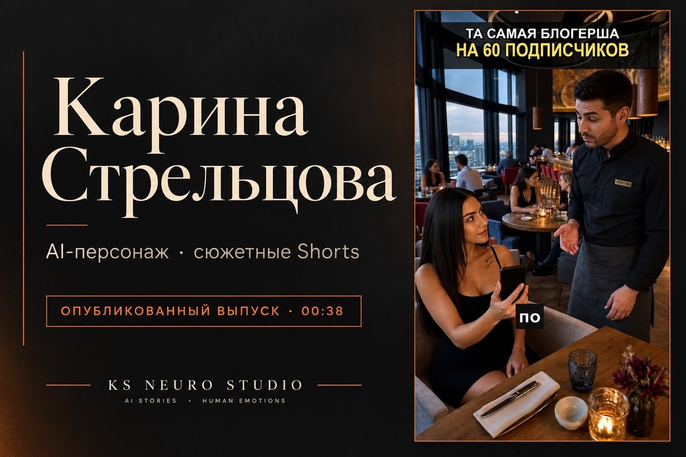 Карина Стрельцова — цифровая героиня и сюжетные AI Shorts