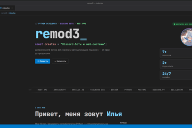 Личный сайт-портфолио разработчика