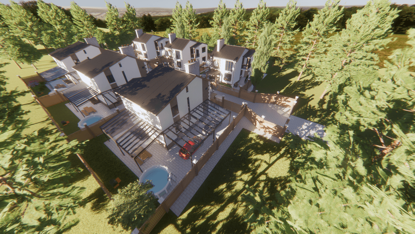 Визуализация коттеджного поселка