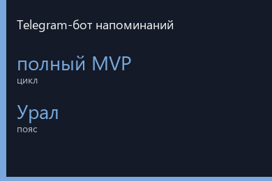 Telegram-бот напоминаний: дедлайн, повтор, отложить