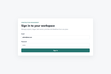 Construction Management Platform — система управления строительными проектами