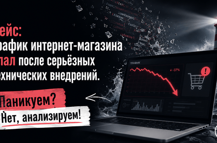 Кейс: трафик сайта e-com упал после серьёзных технических внедрений. Паникуем? Нет, анализируем!