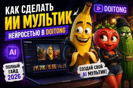 Как сделать ИИ мультик в Doitong - генерация AI мультфильмов нейросетью в 2026