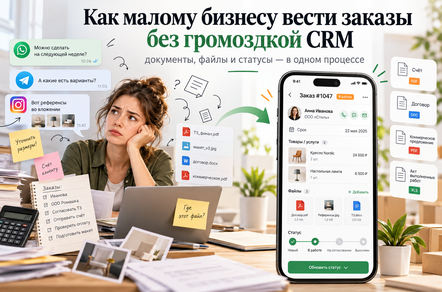 Как малому бизнесу вести заказы без громоздкой CRM: документы, файлы и статусы в одном процессе