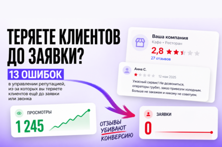 13 ошибок в управлении репутацией: где бизнес теряет заявки и как это исправить