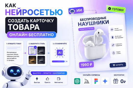 Как нейросетью создать карточку товара онлайн бесплатно