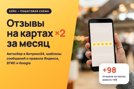 Как удвоить отзывы на картах за месяц: автосбор в Битрикс24, шаблоны сообщений и правила площадок