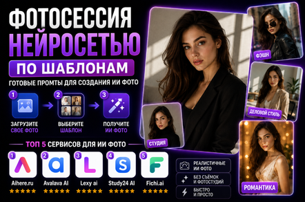 Фотосессия нейросетью по шаблонам - готовые сервисы для создания ИИ-фото