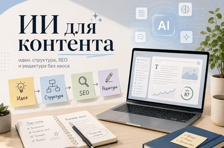 Как использовать ИИ для контента: идеи, структура, SEO и редактура без хаоса