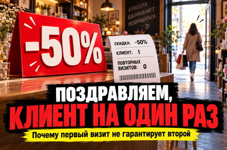 Почему скидка 50% на первый визит не возвращает клиента второй раз