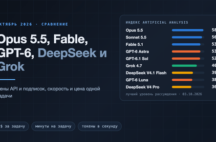 Opus 5.5, Fable 5.1, GPT-6, DeepSeek и Grok: цены и скорость