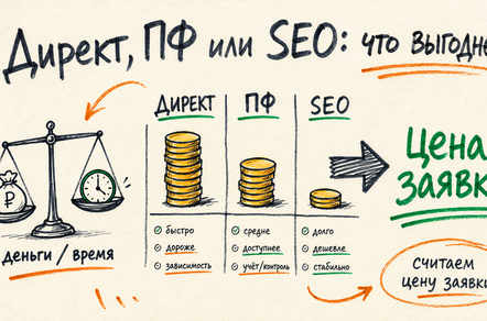Накрутка ПФ, Директ или SEO: что выгоднее и сколько стоит заявка в каждом из 3 каналов