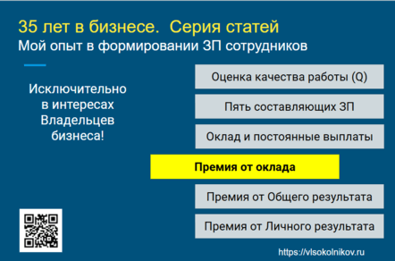 Премия от оклада: Как я плачу за результат личный и компании